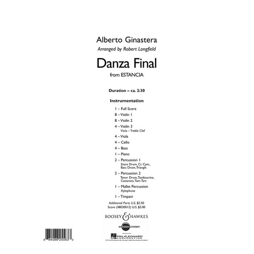 Danza Final From Estancia So3-4 Score Only (Music Score)