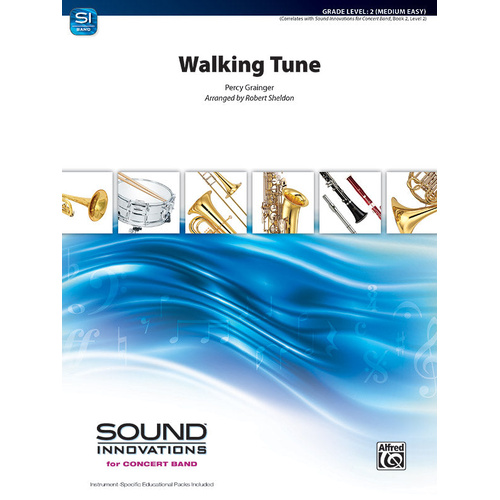 Walking Tune for Concert Band by Grainger, Level 2, Sheet Music