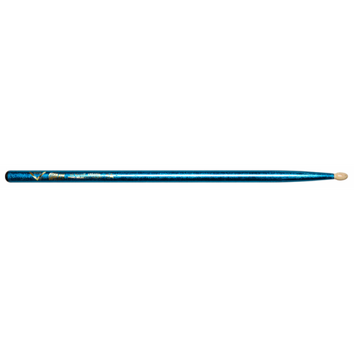 Vater Color Wrap 5A Blue Sparkle Drumsticks with Wood Tip