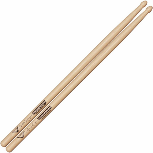 Vater Mike Mangini Wicked Piston Drumsticks - Hickory, .580" to .620" Grip, Acorn Tip, Front Weighted Design for Enhanced Sound and Control