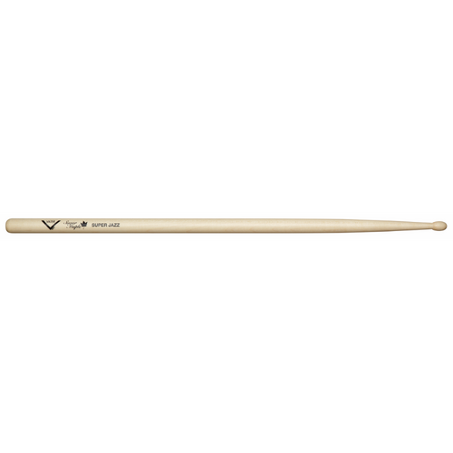Vater Sugar Maple Super Jazz Drumsticks - Wood Tip, Jazz Grip, 5A Size, Extra Length, Long Taper