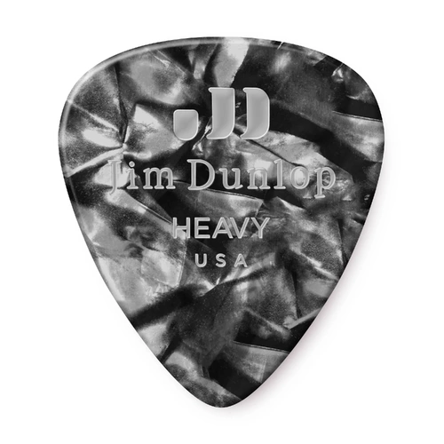 Jim Dunlop Pick Heavy  - Black Pearloid Class (Single)