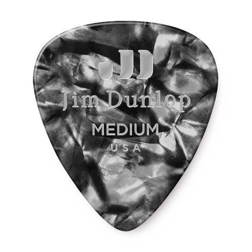 Jim Dunlop Medium Pick Black Pearloid Class  (Single)