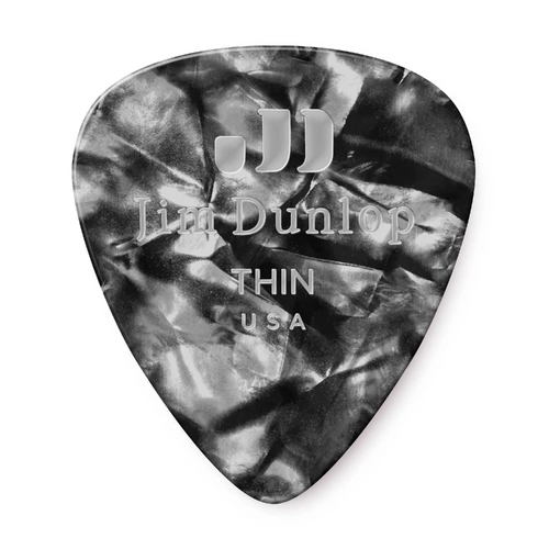 Jim Dunlop Pick THIN  - Black Pearloid Class Guitar Pick (Single)