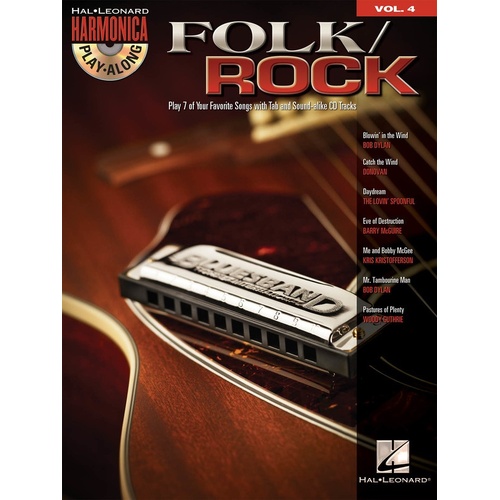 Folk Rock Harmonica Playalong V4 Book/CD (Softcover Book/CD)