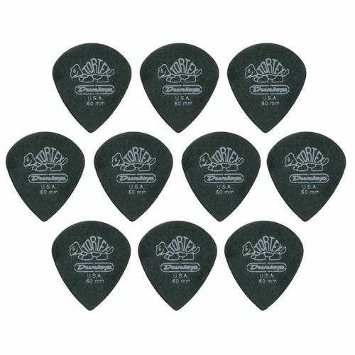 10 x Jim Dunlop Tortex Jazz 3 Pitch Black .60mm Guitar Picks III Free Post