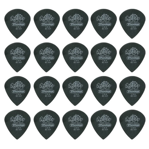 20 x Jim Dunlop Tortex Jazz 3 Pitch Black .60mm Guitar Picks III Free Post