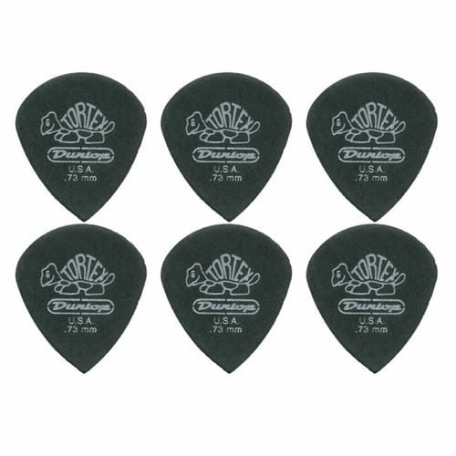 6 x Jim Dunlop Tortex Jazz 3 Pitch Black .73mm Guitar Picks III Free Post