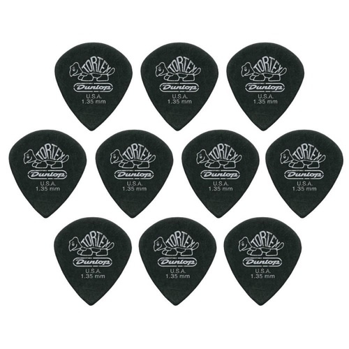 10 x Jim Dunlop Tortex Jazz 3 Pitch Black 1.35mm Guitar Picks III *NEW Free Post