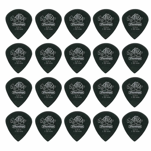 20 x Jim Dunlop Tortex Jazz 3 Pitch Black 1.35mm Guitar Picks III *NEW Free Post