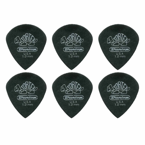6 x Jim Dunlop Tortex Jazz 3 Pitch Black 1.0mm Guitar Picks III Free Post