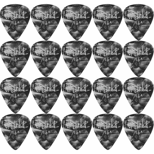 20 x Jim Dunlop Celluloid Black Pearloid Extra-Heavy Gauge Guitar Picks *NEW*