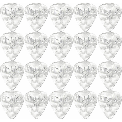 20 x Jim Dunlop Genuine Celluloid White Pearloid Medium Gauge Guitar Picks *NEW*