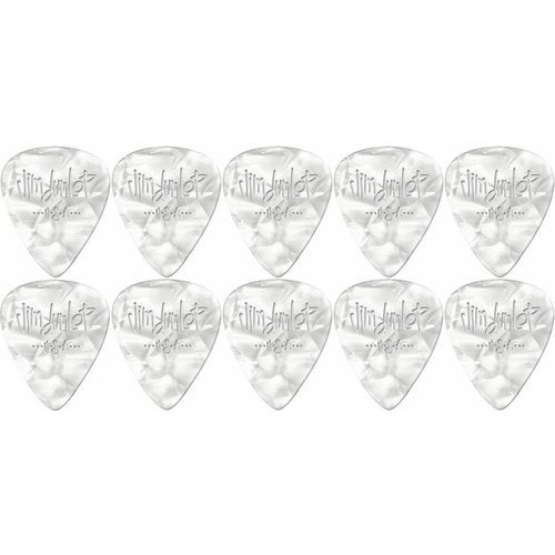 10 x Jim Dunlop Celluloid White Pearloid Extra-Heavy Gauge Guitar Picks *NEW*