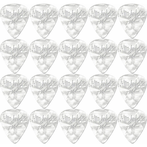 20 x Jim Dunlop Celluloid White Pearloid Extra-Heavy Gauge Guitar Picks *NEW*