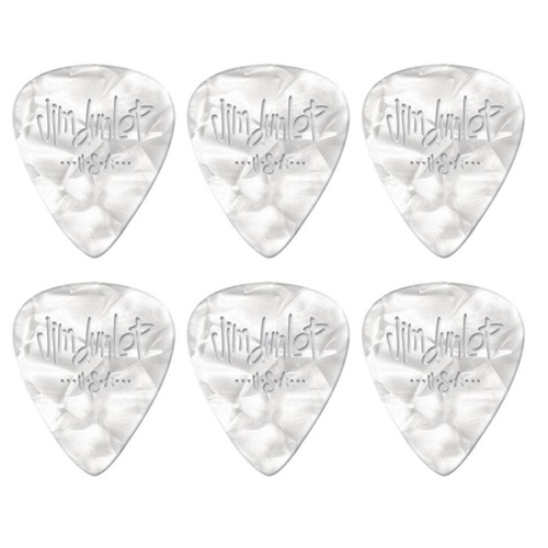 6 x Jim Dunlop Genuine Celluloid White Pearloid X-Heavy Gauge Guitar Picks *NEW*