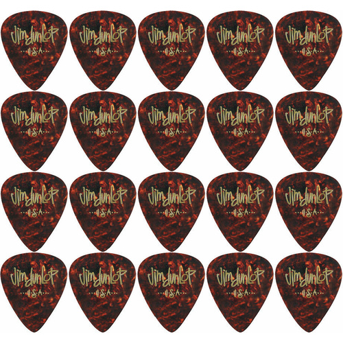 20 x Jim Dunlop Genuine Celluloid Shell Classics Medium Gauge Guitar Picks *NEW*