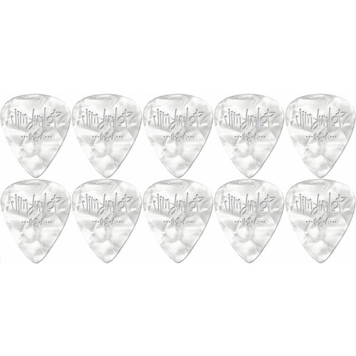 10 x Jim Dunlop Genuine Celluloid White Pearloid Heavy Gauge Guitar Picks  