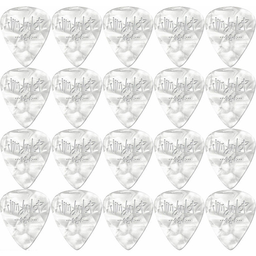 20 x Jim Dunlop Genuine Celluloid White Pearloid Heavy Gauge Guitar Picks  