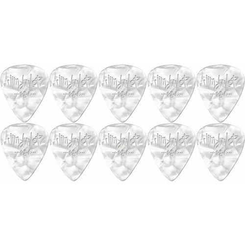 10 x Jim Dunlop Genuine Celluloid White Pearloid Thin Gauge Guitar Picks *NEW*