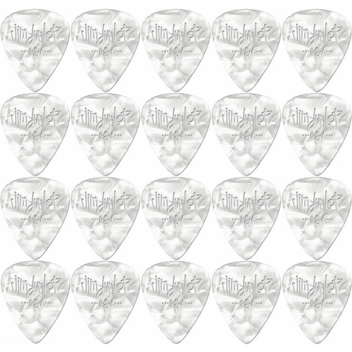 20 x Jim Dunlop Genuine Celluloid White Pearloid Thin Gauge Guitar Picks *NEW*