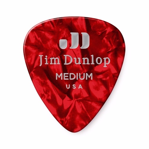 72 x Jim Dunlop Genuine Celluloid Red Pearloid Medium Gauge Guitar Picks *NEW*