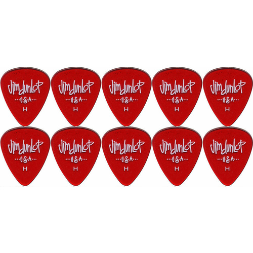 10 x Jim Dunlop Gels Red Heavy Gauge Guitar Picks USA Cheap Pack