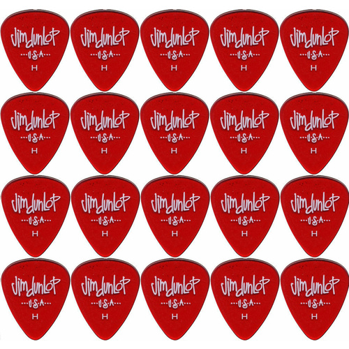 20 x Jim Dunlop Gels Red Heavy Gauge Guitar Picks USA Bulk Pack