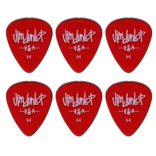 6 x Jim Dunlop Gels Heavy Gauge Guitar Picks USA Cheap Pack Red