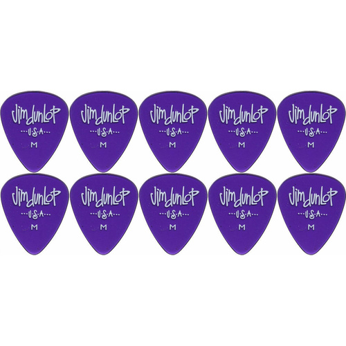10 x Jim Dunlop Gels Purple Medium Gauge Guitar Picks USA Cheap Pack