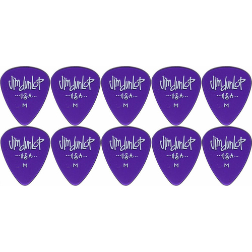 10 x Jim Dunlop Gels Purple Medium Gauge Guitar Picks USA Cheap Pack