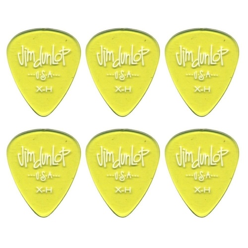 6 x Jim Dunlop Gels Extra Heavy Gauge Guitar Picks USA Cheap Pack Yellow