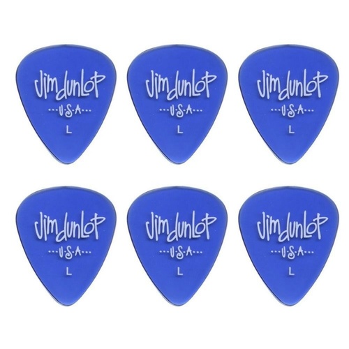 6 x Jim Dunlop Gels Blue Light Gauge Guitar Picks 486RLT USA Cheap Pack