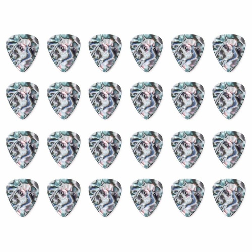24 x Jim Dunlop Genuine Celluloid Abalone Medium Gauge Guitar Picks *NEW*