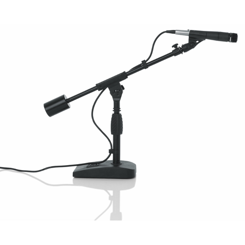 Gator GFW-MIC-0822 Desktop Mic Stand with Telescoping Boom for Podcasting and Instruments