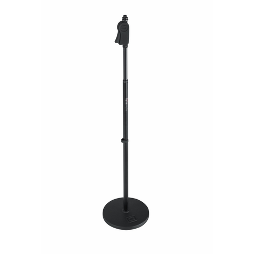 Gator Frameworks Roundbase Mic Stand with Deluxe One-Handed Clutch, 10" Base