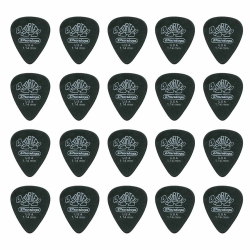 20 x Jim Dunlop Tortex Jim Pitch Black 1.14MM Guitar Picks Free Shipping