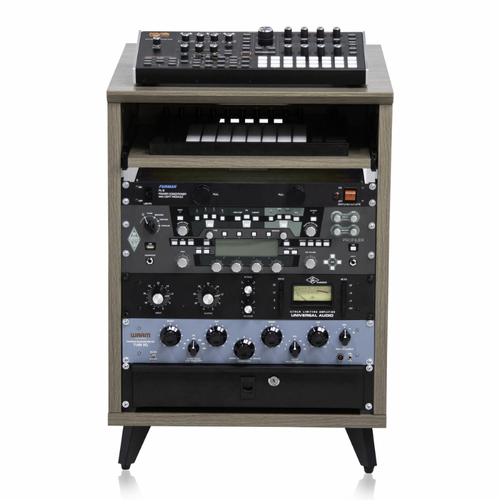 Gator GFW-ELITEDESKRK-GRY 10U Studio Rack Table in Driftwood Grey Finish