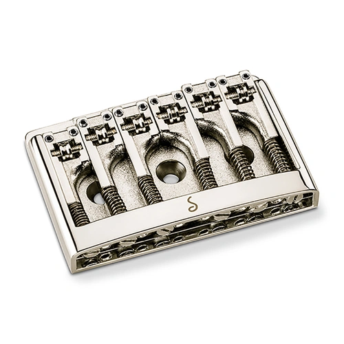 Schaller Guitar Bridge 3D6 Nickel 12120100 with Adjustable Height, Intonation, and String Spacing