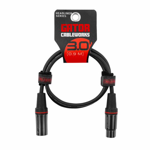 Gator Headliner Series 3ft XLR Male to XLR Female Microphone Cable