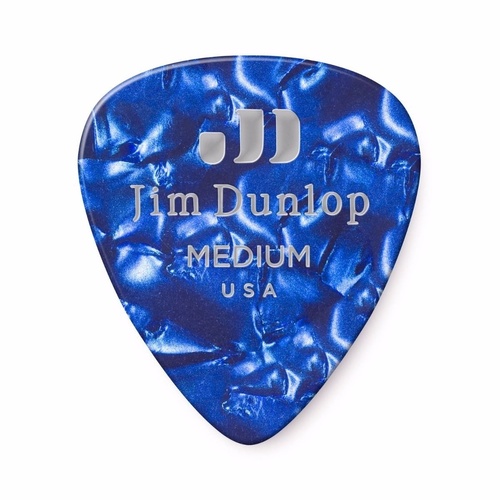 72 x Jim Dunlop Genuine Celluloid Blue Pearloid Medium Gauge Guitar Picks *NEW*