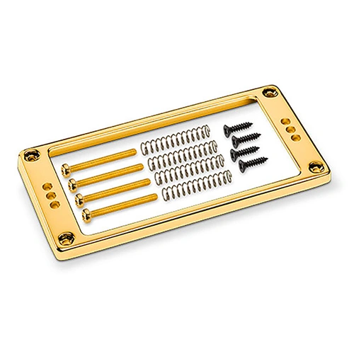 Schaller Guitar Pickup Frame Flat Gold 3H-17020511 with 3 Screw Holes and Hardware
