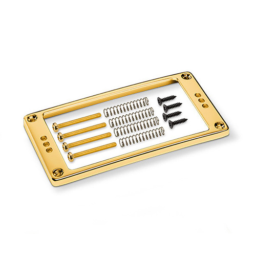 Schaller Guitar Pickup Frame Curved Low Gold 3H-17020512 with Mounting Screws and Spring Hardware