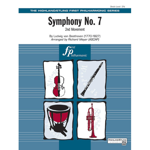 Beethoven Symphony No. 7 Movt 2 Full Orchestra Sheet Music Arranged by Richard Meyer