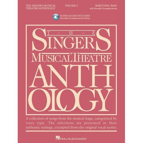 Singers Musical Theatre Anth V3 Bar/Bass Book/Online Audio (Softcover Book/Online Audio)