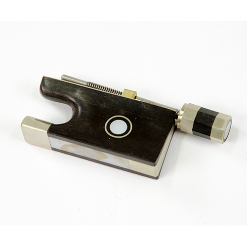 Violin Bow Frog - Ebony with Pearl Eye for 1/2-1/4 Size