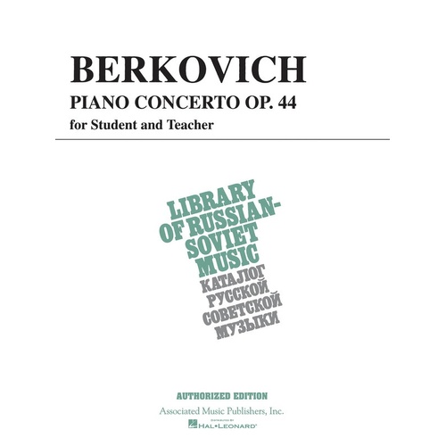 Berkovich - Piano Concerto Op 44 2P 4H (Softcover Book)