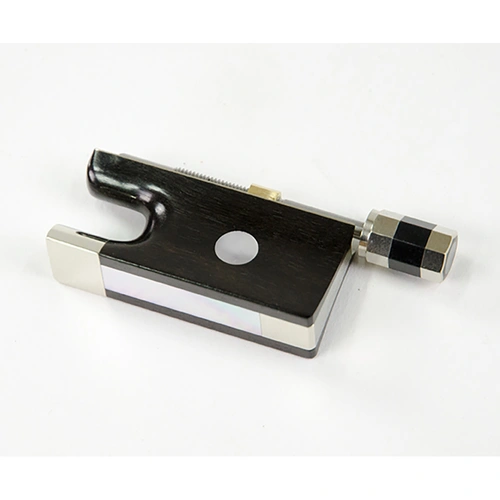 Violin Bow Frog - Ebony with 3-Part Screw, Nickel Silver Mounted, Made in Germany