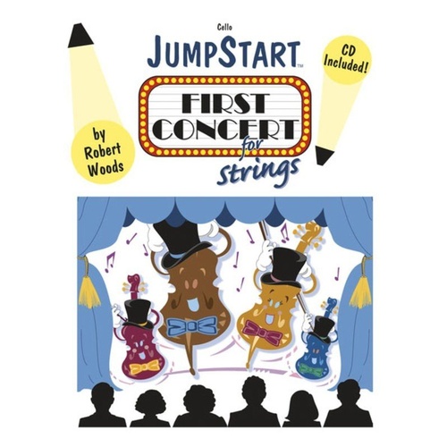 JumpStart First Concert for Strings Cello Book by Robert Woods, Heritage Music Press, 16 Pages