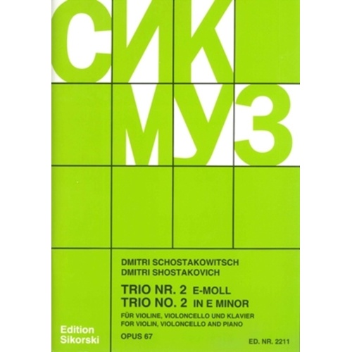 Shostakovich - Piano Trio No 2 Op 67 Score/Parts